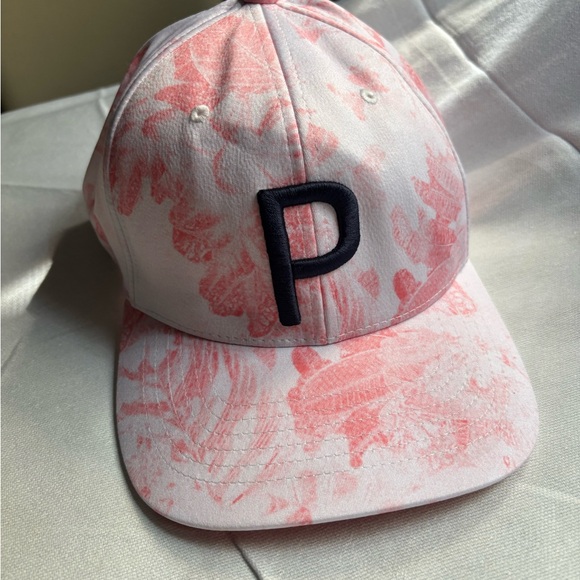 Puma Pink and White Cap with Black Lettering - Picture 1 of 10